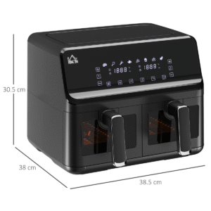 Dual Air Fryer 8L Family Size | 2500W with 2 Baskets, Digital Timer & Cookbook | Healthy Oil-Free Cooking - Image 3