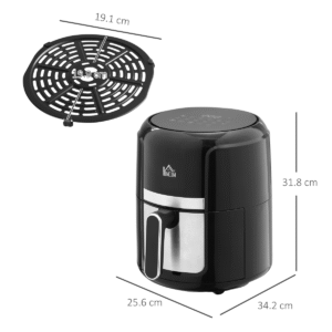Air Fryer 1300W 4L | Compact Digital Air Fryer with Rapid Air Circulation & Timer | Nonstick Basket - Image 3