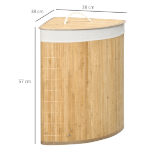 55L Corner Bamboo Laundry Hamper – Space-Saving Eco Storage by HOMCOM - Image 3