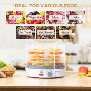 5-Tier Food Dehydrator 245W | Stainless Steel Food Dryer with LCD Timer - Image 4