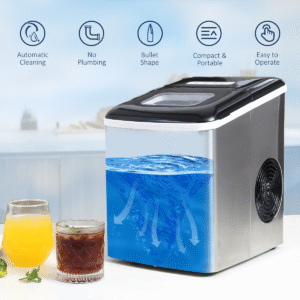 HOMCOM Ice Maker Machine | Portable Countertop Ice Cube Maker for Home Black - Image 4