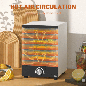 HOMCOM Food Dehydrator | Stainless Steel Tray Dehydrator for Fruit, Meat & Veg - Image 4