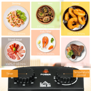 HOMCOM 3L Deep Fryer | 2200W Electric Fryer with Adjustable Temperature & Timer - Image 4