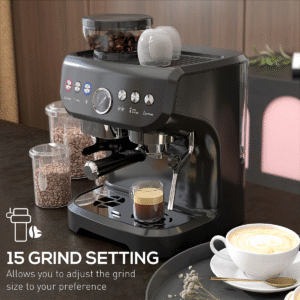 Espresso Coffee Machine with Grinder | 15 Bar Coffee Maker & Steam Wand - Image 4