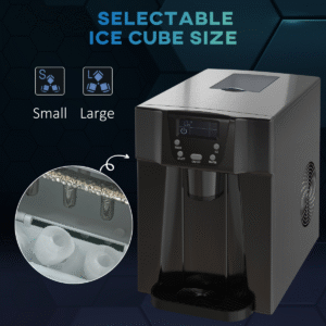 HOMCOM Ice Maker Machine and Water Dispenser No Plumbing Required Black - Image 4