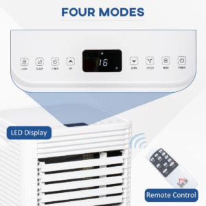 9000 BTU Portable Air Conditioner 4 Modes LED Display Timer Home Office HOMCOM - Image 4
