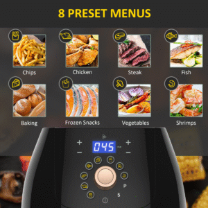 5.5L 1500W Air Fryer | Digital Display, Adjustable Temperature, Low Fat Cooking - Image 5