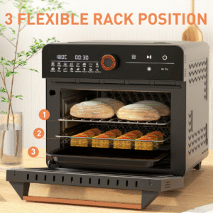 HOMCOM 20L Air Fryer Oven | 17 Preset Countertop Mini Oven 1400W Black - Image 5