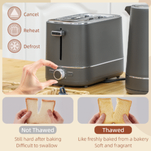 HOMCOM 1.7L 2200W Grey Kettle and 2-Slice Toaster Set | Fast Boil, Browning Control - Image 5