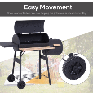 Portable Charcoal BBQ Grill with Offset Smoker Combo – Steel | Outdoor Cooking - Image 5
