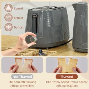 HOMCOM 1.7L Fast Boil Kettle & 2-Slice Toaster Set – Grey | Compact & Stylish - Image 5