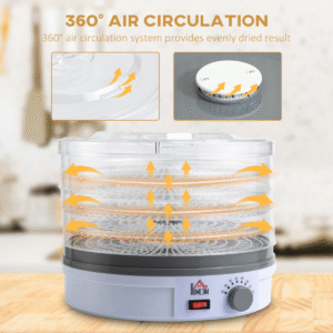 5-Tier Food Dehydrator 245W | Stainless Steel Food Dryer with LCD Timer - Image 6