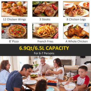 HOMCOM 7.2L 1700W Digital Air Fryer | Low-Fat Cooking, Timer, Large Capacity - Image 6