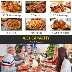 1500W 4.5L Air Fryer | Digital Display, Timer & Rapid Air Circulation | PCBX.COM - Image 6