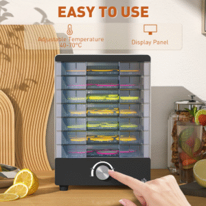 HOMCOM Food Dehydrator | Stainless Steel Tray Dehydrator for Fruit, Meat & Veg - Image 6