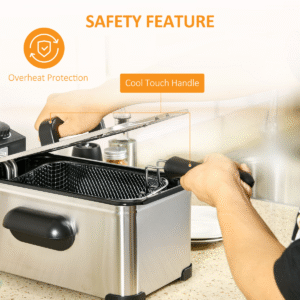 HOMCOM 3L Deep Fryer | 2200W Electric Fryer with Adjustable Temperature & Timer - Image 6