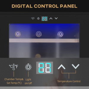 24 Bottle Wine Fridge | Glass Door Wine Cooler with Digital Touch Control & LED Light - Image 6