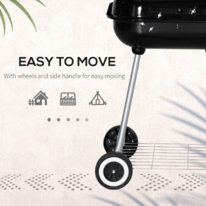 Outsunny BBQ Charcoal Smoker Grill Trolley with Wheels & Utensils | Outdoor Cooking - Image 7