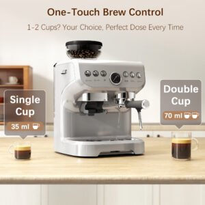 HOMCOM Espresso Machine with Grinder | 15 Bar Coffee Maker & Steam Wand - Image 7