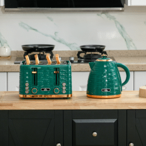 HOMCOM 1.7L Rapid Boil Kettle & 4 Slice Toaster Set | Green Stylish Design - Image 8