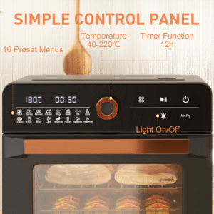HOMCOM 20L Air Fryer Oven | 17 Preset Countertop Mini Oven 1400W Black - Image 8