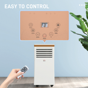 HOMCOM 10000 BTU Portable Air Conditioner | 4-in-1 Cooling, Dehumidifier, Timer - Image 8