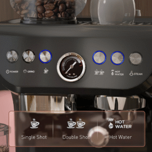 Espresso Coffee Machine with Grinder | 15 Bar Coffee Maker & Steam Wand - Image 8