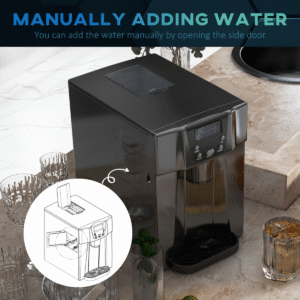 HOMCOM Ice Maker Machine and Water Dispenser No Plumbing Required Black - Image 8