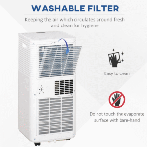 9000 BTU Portable Air Conditioner 4 Modes LED Display Timer Home Office HOMCOM - Image 8
