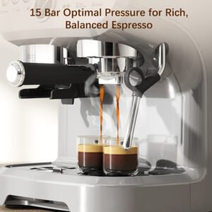 HOMCOM Espresso Machine with Grinder | 15 Bar Coffee Maker & Steam Wand - Image 8