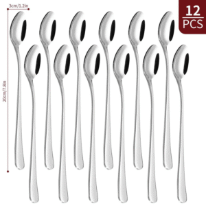Vinsani 12pcs Long Handle Stainless Steel Latte Spoons | Luxe Chelsea Living - Image 2
