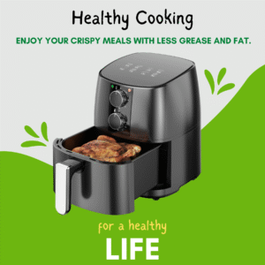 Domestic King 4L Air Fryer | Oil-Free, Non-Stick, Family Size with Recipe Book - Image 3