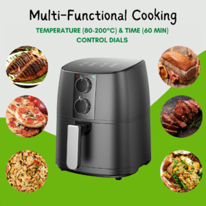 Domestic King 4L Air Fryer | Oil-Free, Non-Stick, Family Size with Recipe Book - Image 8