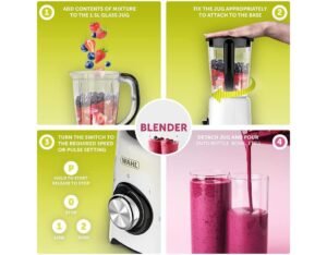 Vialli 1.5L Table Blender with Grinder | Multi-Speed Food Blender & Attachment - Image 2