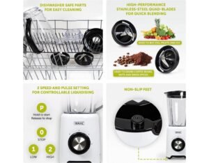 Vialli 1.5L Table Blender with Grinder | Multi-Speed Food Blender & Attachment - Image 3
