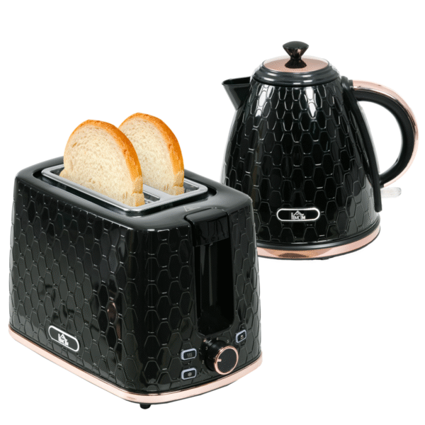 HOMCOM Kettle & 2-Slice Toaster Set