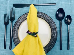 20pc Black Stainless Steel Flatware Set | Luxe Chelsea Living Modern Cutlery - Image 6