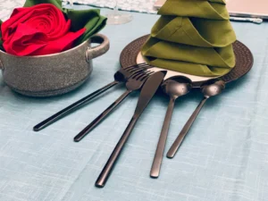 20pc Black Stainless Steel Flatware Set | Luxe Chelsea Living Modern Cutlery - Image 7