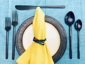 20pc Black Stainless Steel Flatware Set | Luxe Chelsea Living Modern Cutlery - Image 3