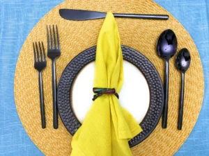 20pc Black Stainless Steel Flatware Set | Luxe Chelsea Living Modern Cutlery - Image 5