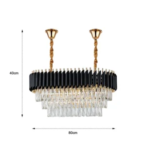 Black & Gold Crystal Chandelier with Wall Lights | Modern Luxe Lighting Set - Image 19