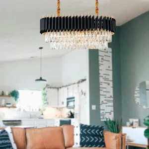 Black & Gold Crystal Chandelier with Wall Lights | Modern Luxe Lighting Set - Image 22