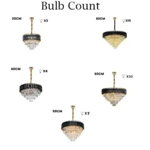 Black & Gold Crystal Chandelier with Wall Lights | Modern Luxe Lighting Set - Image 24