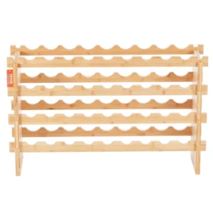 VEVOR 36 Bottle Stackable Modular Wine Rack Bamboo Wood Display Shelf 4-Tier - Image 10