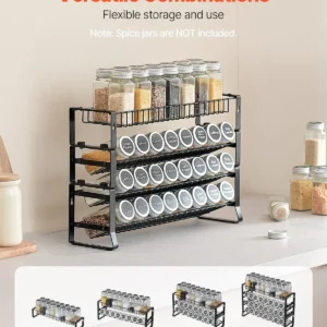 VEVOR Spice Rack Organizer for Cabinet Seasoning Storage Set Wall Mounted 4 Pack