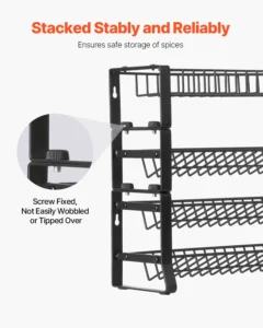 VEVOR Spice Rack Organizer for Cabinet Seasoning Storage Set Wall Mounted 4 Pack - Image 2