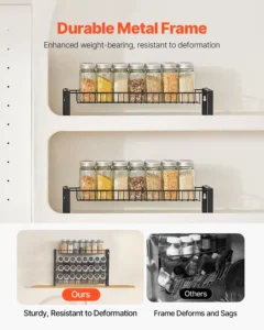 VEVOR Spice Rack Organizer for Cabinet Seasoning Storage Set Wall Mounted 4 Pack - Image 4
