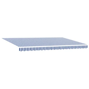 vidaXL Retractable Awning Blue and white 4.5 x 3 m Fabric and metal - Image 3