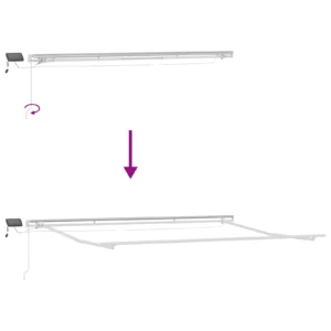 vidaXL Retractable Awning Blue and white 4.5 x 3 m Fabric and metal - Image 10