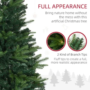 HOMCOM 1.2m 4ft Christmas Tree Entrance Decor 750 Tips Xmas Pre-lit Tree 80 LED with Vase Base - Image 5